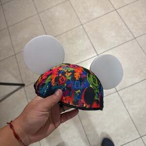 Disney Parks Colorful Mickey Mouse Pop Art Light-Up Ears Headband hat